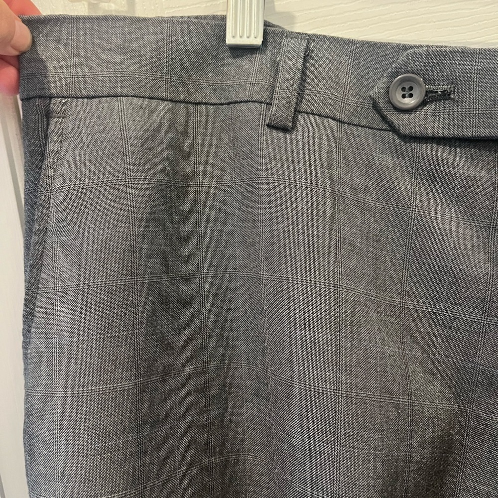 Gray Dress Pants Button Trousers Side Pocket Vroom & Dreesmann Ultima Tessuto 38